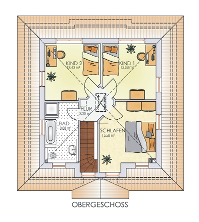 Obergeschoss  | Typ T144 - Toskanavilla