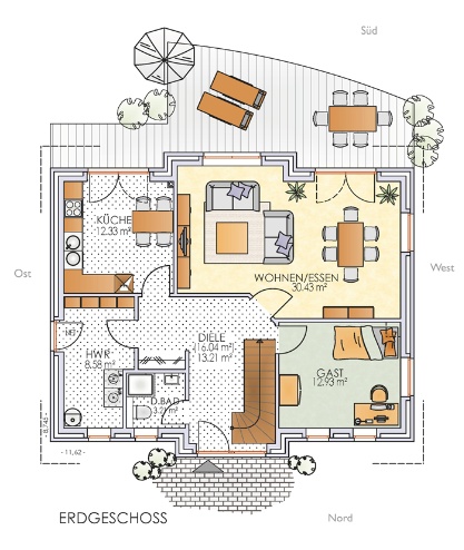 Erdgeschoss | Typ F161 - Friesenhaus