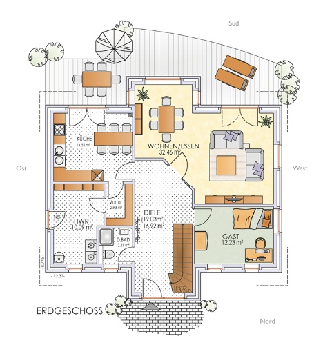 Erdgeschoss | Typ F185 - Friesenhaus