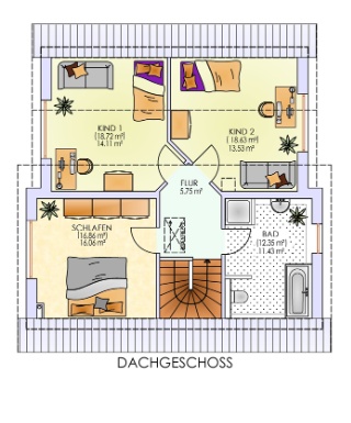 Dachgeschoss | Typ M148 - Pultdachhaus