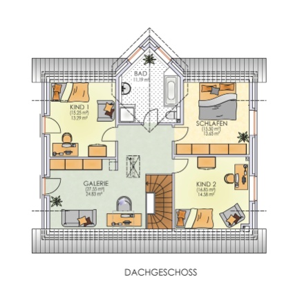 Dachgeschoss | Typ M178 - Modern