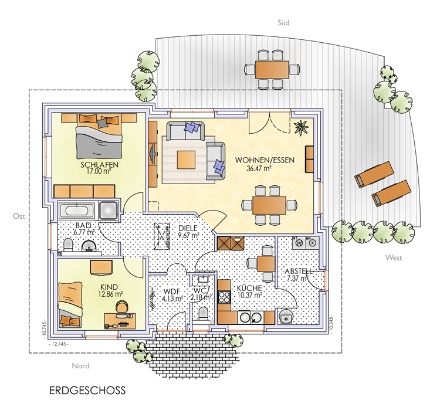 Erdgeschoss | Typ B107 - Bungalow